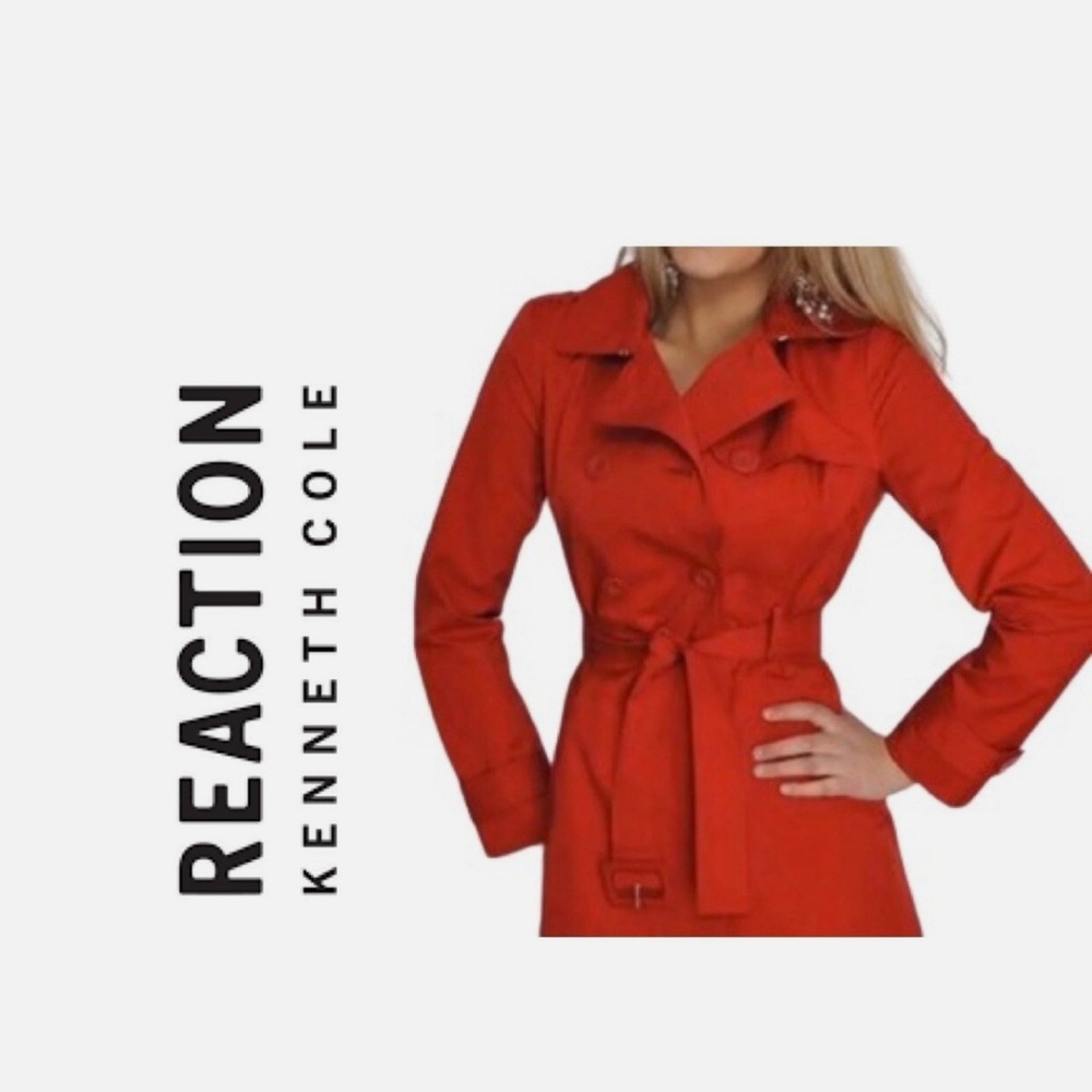 Kenneth Cole Reaction Burgundy Trench Coat